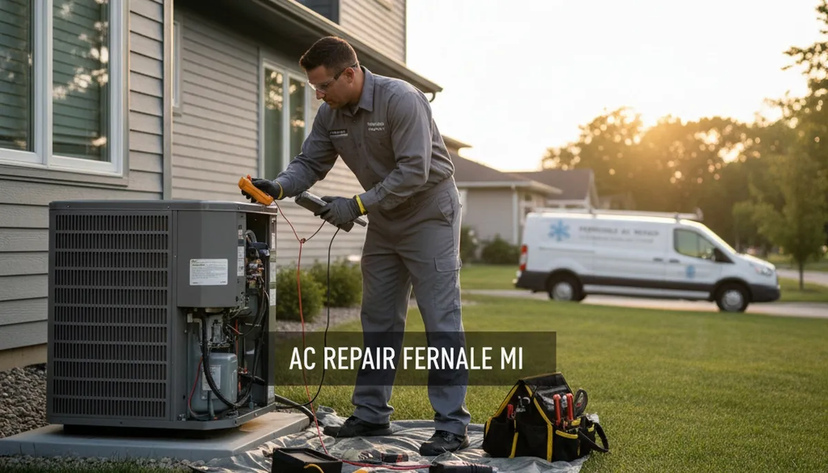 HVAC technician providing professional AC repair service in Detroit, MI